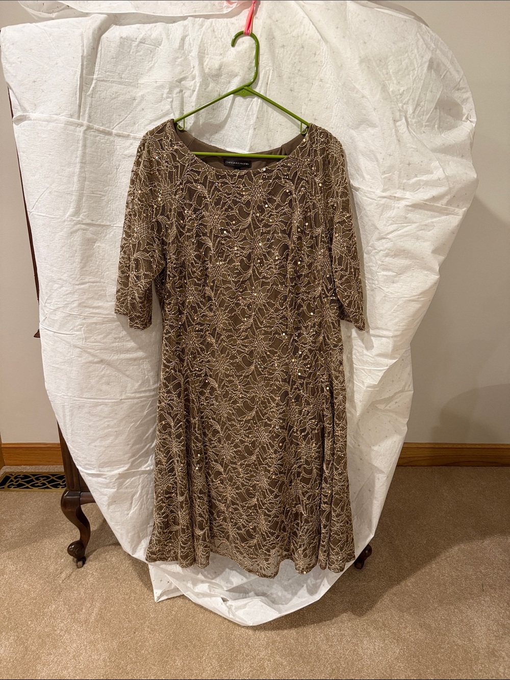 ChrisMcLaughlin gold sequin dress size 16W
